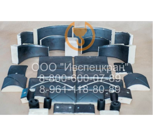 Комплект плит скольжения автокрана Ивановец КС-45717-1Р (гнутая стрела) 